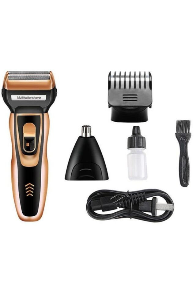 Wp-7400 3'lü Set Saç Sakal Kesme Burun Kılı Alma 3 In 1 Tıraş Makinesi ve Saç Fırçası Seti