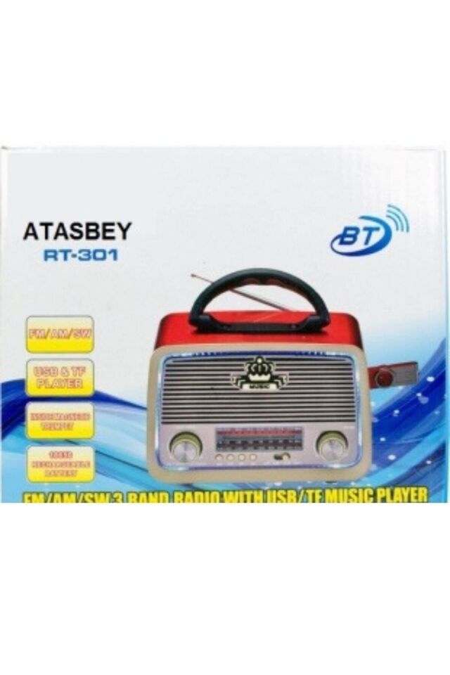 RT-301 Kırmızı Nostaljik Görünümlü Bluetoothlu USB-SD Card Mp3 Çalar Radyo Müzik Kutusu