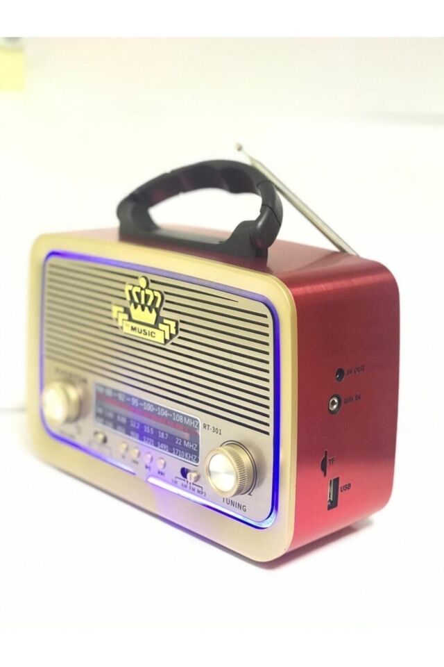 Everton Rt-301 Nostaljik Görünümlü Bluetoothlu Mp3 Çalar Radyo Müzik Kutusu Kırmızı Rt301