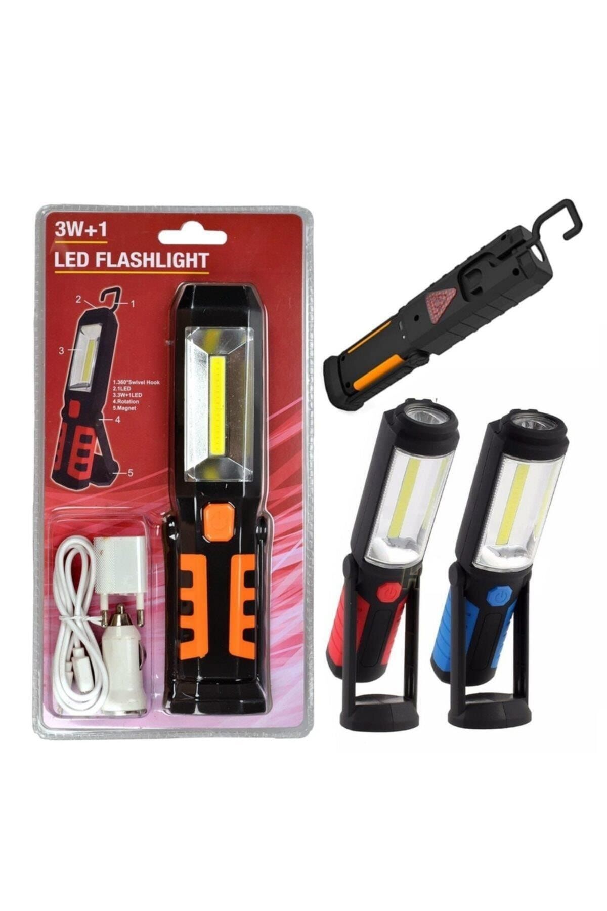 Wt-293 Şarjlı Mıknatıslı Oto Güçlü Led Lambası Kancalı Usb Girişli Çalışma Araç Feneri Işıldak