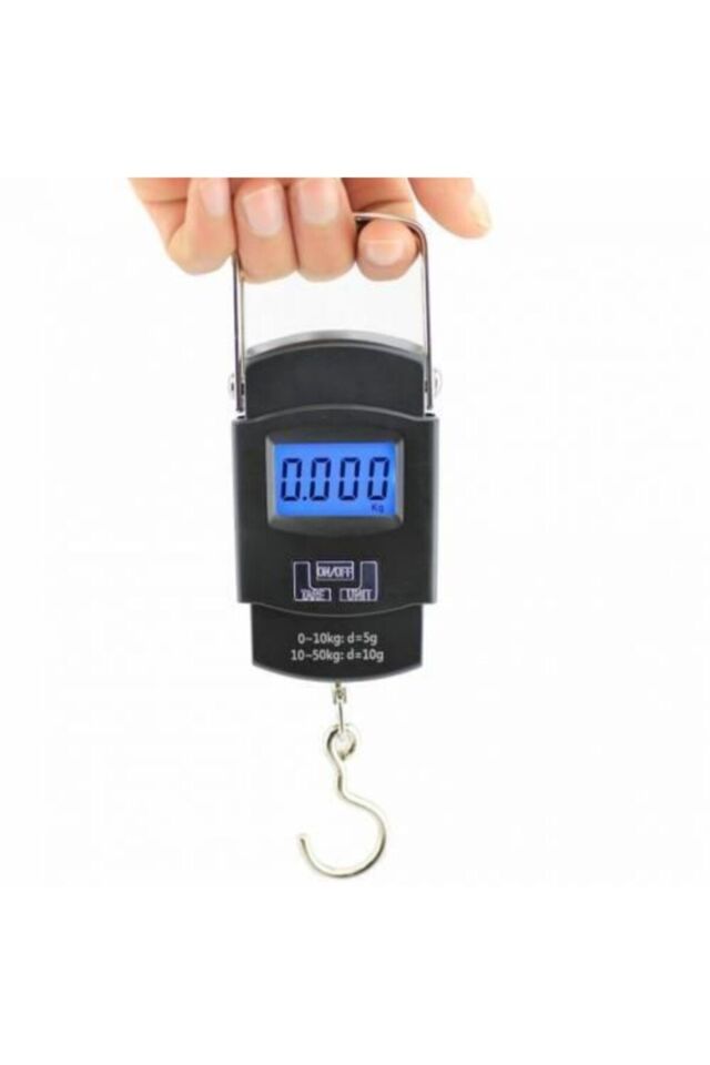 El Kantarı 50 Kg Kapasiteli Portatif Kancalı El Tartısı Dijital Lcd Ekranlı Kantar Tartı Baskül Kilo
