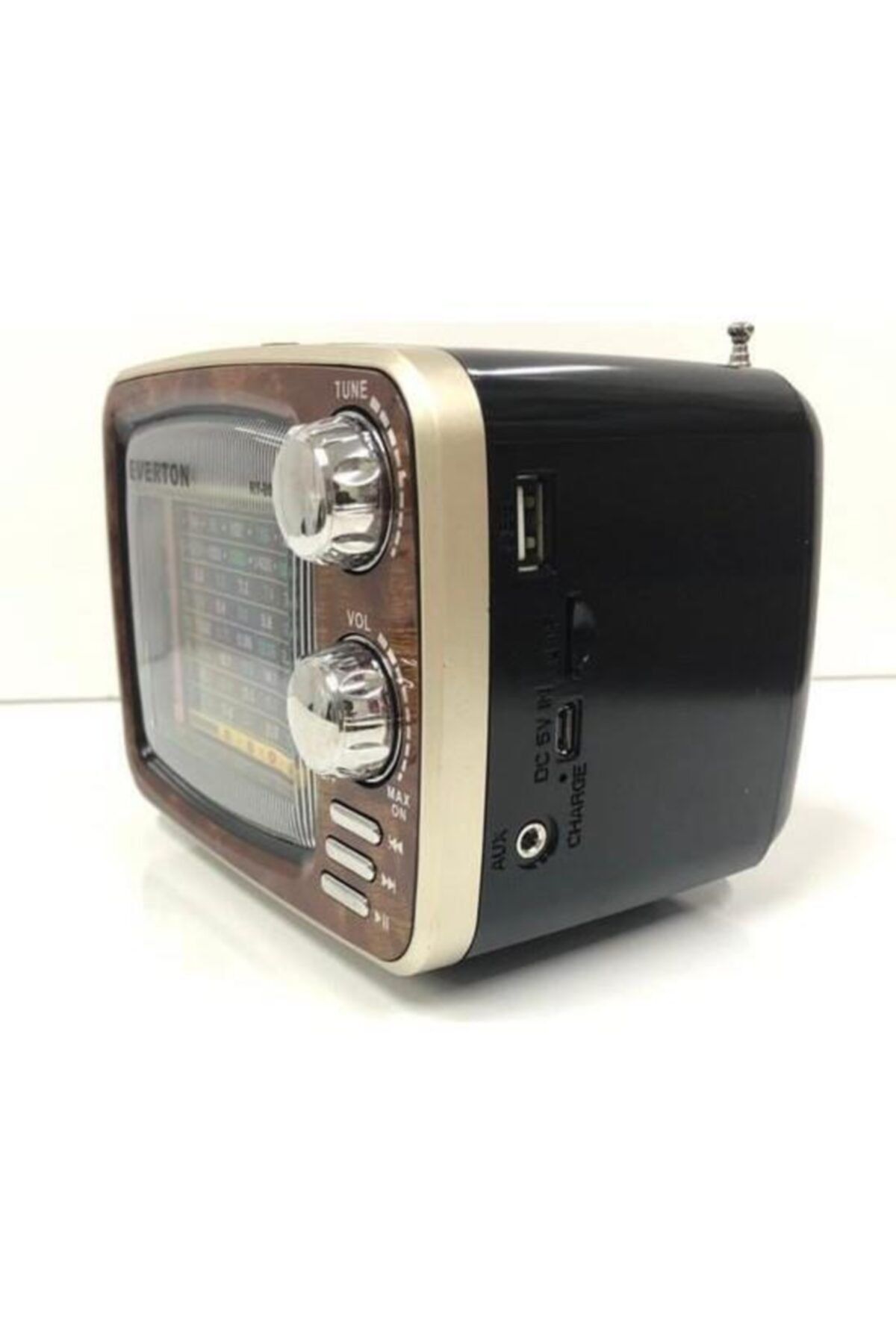 Rt-801 Şarjlı Nostaljik Everton Fm Radyo Bluetoothlu Usb Sd Kart Girişli Müzik Kutusu Mp3 Çalar