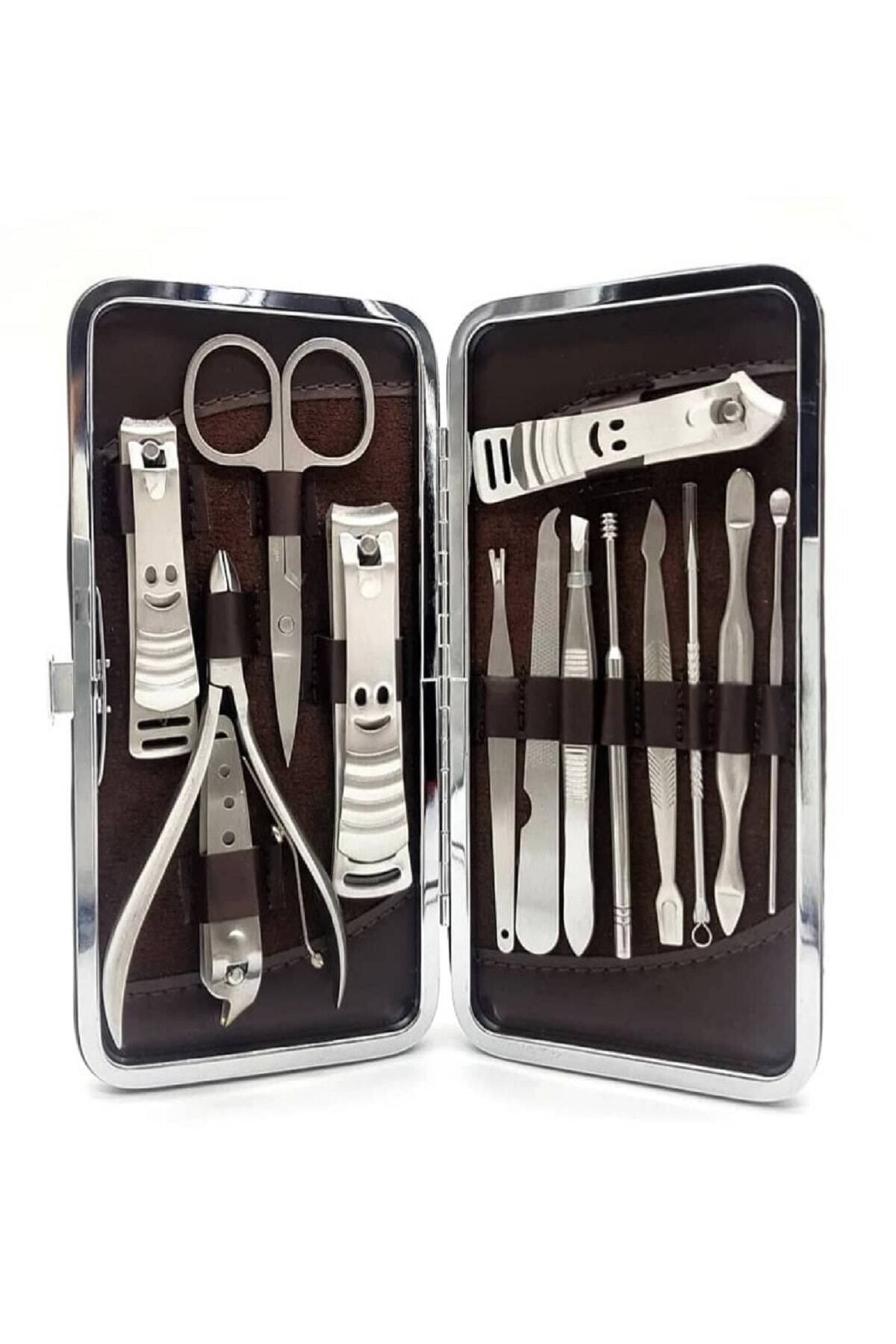 Çelik Manikür Pedikür Seti 13 Parça Büyük Boy Profesyonel