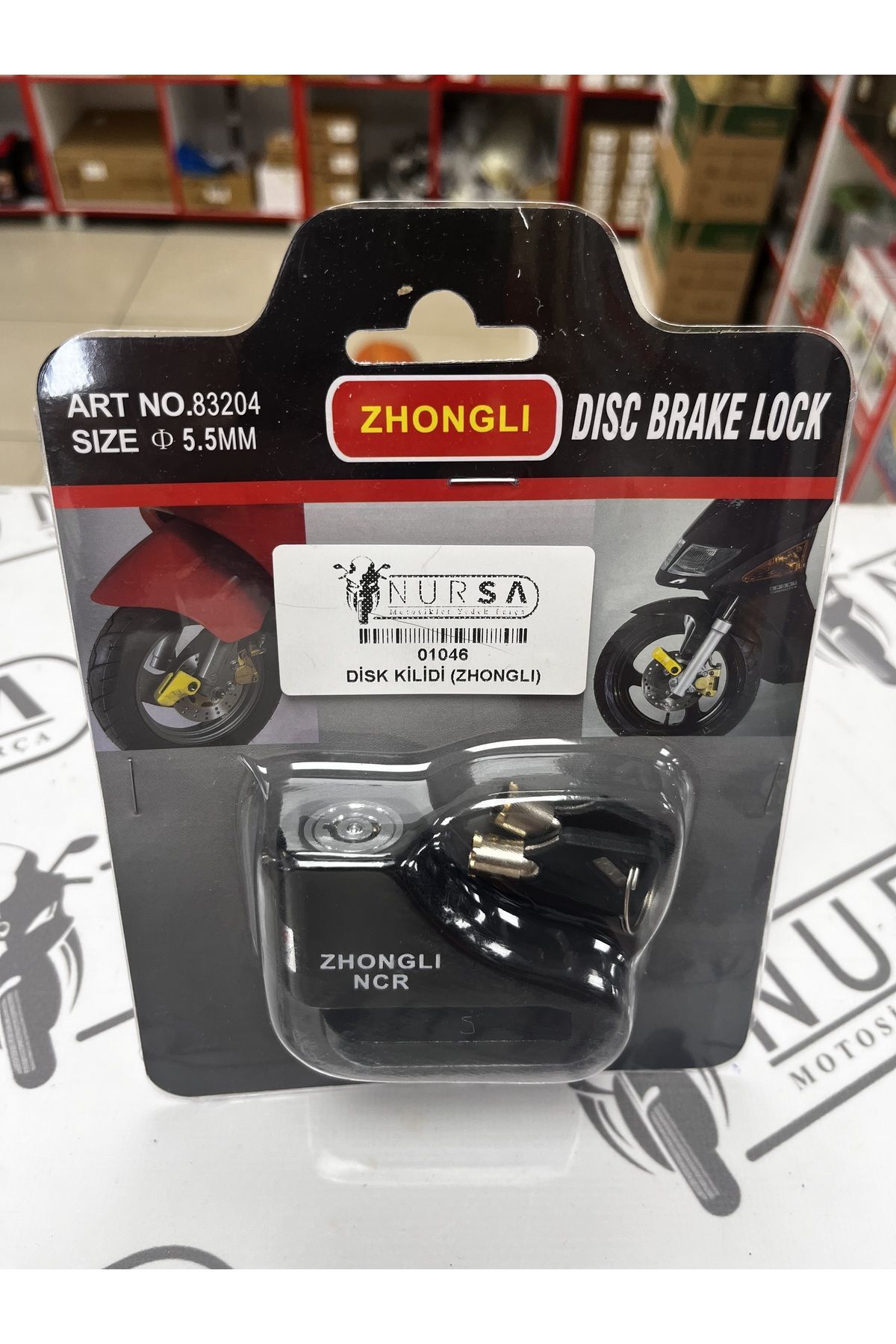 ZHONGLI MOTOSİKLET ÇELİK DİSK KİLİDİ 5.5MM